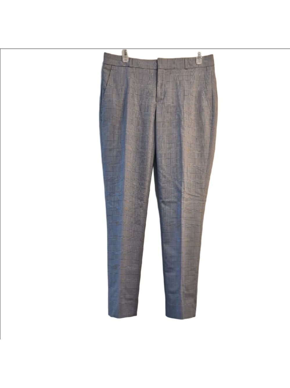 Banana Republic Light Blue Plaid Straight Leg Pants